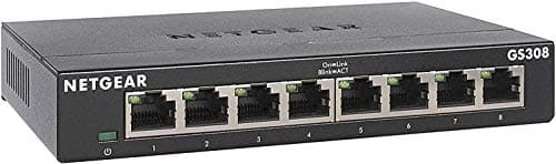 NETGEAR 8 Port Gigabit Network Switch (GS308) | Unmanaged Ethernet Switch | Ethernet Splitter | Silent Operation | Desktop or Wall Mount