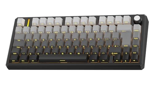 OMOTON Mechanical Keyboard Gaming 75% ISO-UK, Tri-Mode Wireless QMK/VIA