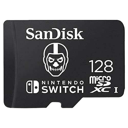 SANDISK microSDXC card licensed for Nintendo Switch consoles, 128GB Fortnite Skull Trooper edition (up to 100 MB/s, Nintendo gaming storage, UHS-I, V30, U3)