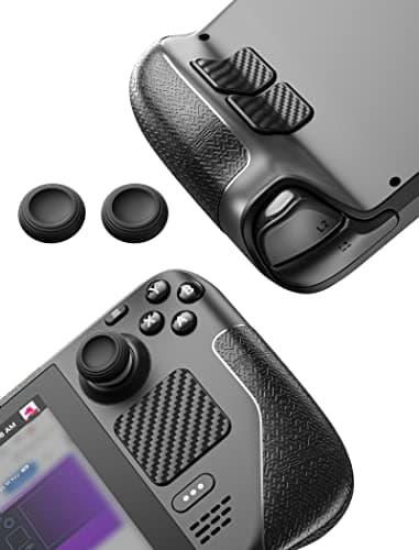JSAUX Skin Stickers Set Compatible With Steam Deck/Steam Deck OLED | Steam Deck Anti-Slip Grip Stickers, Touchpad Protector, Thumb Grip Caps, Touch Front & Back Protector Set