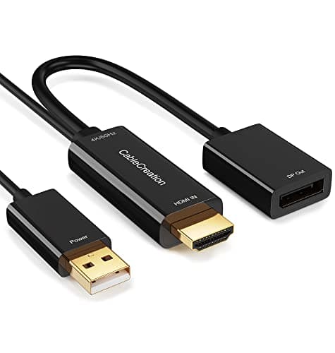 HDMI to DisplayPort Adapter with USB Power, CableCreation 4K x 2K@60Hz HDMI Male to DP Female Adapter/Converter for Xbox One, Compliant with VESA Dual-Mode DisplayPort 1.2, HDMI 4K | 4K X 2K@60Hz HDMI Male to DP Female Adapter Compliant with Xbox One/PS4/PS5