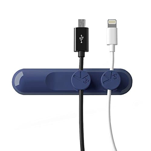 Kasstino Magnetic USB Cable Clip Desk Tidy Organiser Wire Lead USB Cable Holder Power (Blue)