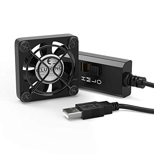 ELUTENG Mini 40mm 5V USB Fan Desk PC Fans with L/M/H 3 Adjustable Speed Portable USB Computer Fan Case Box Electronic Cooling Fan 5300 RPM with Metal Grill for Laptop/TV Box/AV Cabinet/PS4/PS5/Router