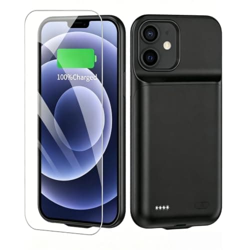 TAYUZH Battery Charging Case for iPhone 12 Mini & 13 Mini, 6800mAh, Black