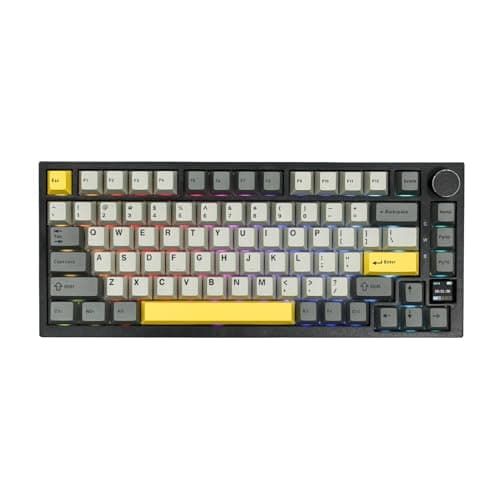EPOMAKER Ajazz AK820 Pro 75% Mechanical Keyboard w/Screen(Grey,FlyingFish