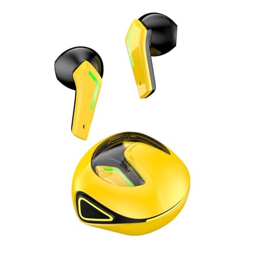 Cocoarm R25 Wireless Gaming Earbuds, Bluetooth 5.3 Low Latency (Yellow)