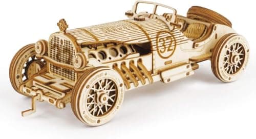 ROKR Grand Prix Car Wooden Model kit,3D Puzzle for Adult,MC401