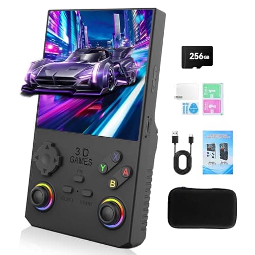 GWALSNTH V40 MAX Retro Handheld Game Console, 40000 Games Preloaded 256G TF Card, Built-in 49+ Emulators, 4.0 Inch 4K HD IPS Screen, 4000mAh Battery, Portable Pocket Video Game Console (Black Color)