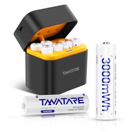 Tanatare 8-Pack AA Rechargeable Battery, 1.5V 3000mWh, Charger – 2000 Cyc