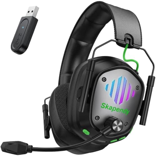 Skapendy Wireless Gaming Headset, 2.4GHz Low Latency for PS5 PS4 PC Switch