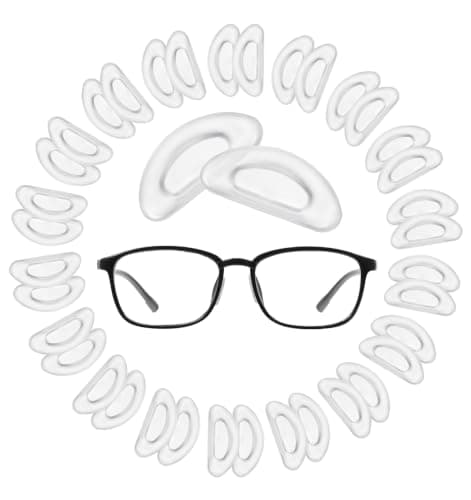 20 Pairs Silicone Nose Pads for Glasses, Anti-Slip Adhesive (15 * 7mm)