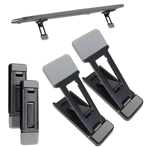 2 Pcs Keyboard Riser, Portable Keyboard Stand with 3 Adjustable Heights, Foldable Computer Keyboard Stand for Desktop and Laptop, Compact Travel Keyboard Feet for Work and Gaming