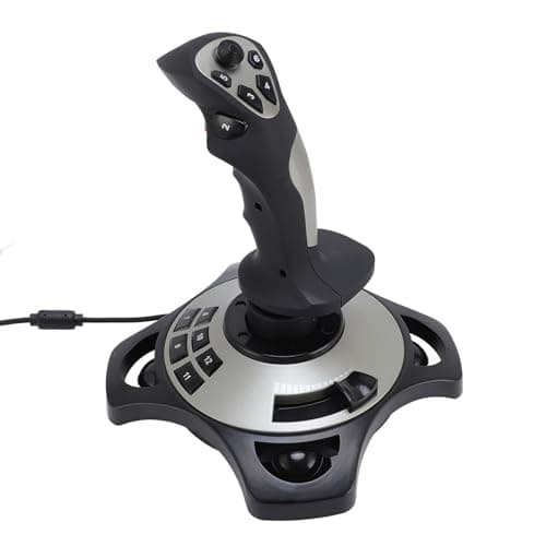 VBESTLIFE Flight Simulator Controls, Flight Joystick Controller with Vibration Function and Throttle Controls, USB Wired Flight Stick for Wins 7 8 10 11
