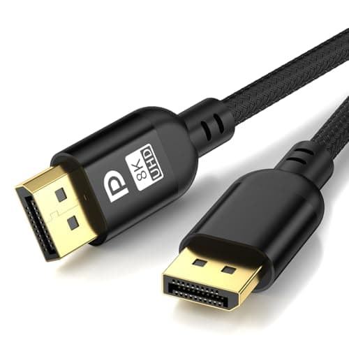 Diyanisly 8K DisplayPort Cable 2M, Braided High-Speed DP 1.4 Cable, Support 32.4Gbps 8K@60Hz 4K@120Hz 2K@240Hz, High Refresh Rate Durable Flexible Cord for HDR DSC, Gaming Monitor/Graphics Card etc