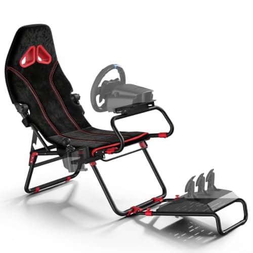 RACGTING Foldable Racing Simulator Cockpit, for Logitech G920 G29 G923 Thrustmaster T248X T248 T300 T150, Gaming Chair for Xbox PS5 PS4 PC, Black