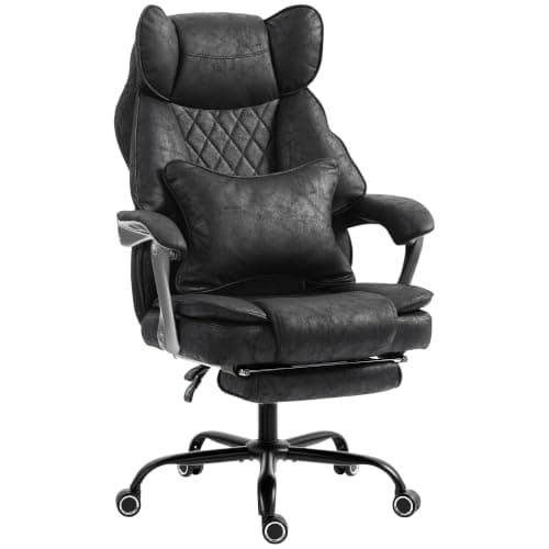 HOMCOM Executive Office Chair with Footrest 180kg 400lb Big and Tall Black