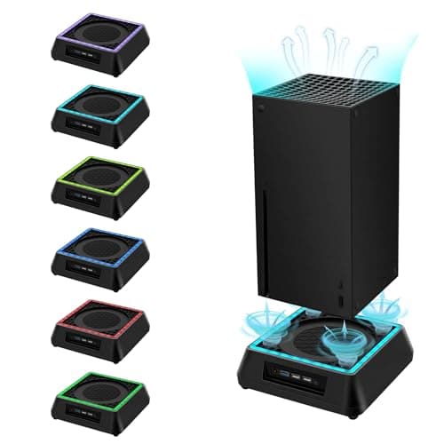 Mcbazel Cooling Stand with LED Lighting for Xbox Series X Console, Series X Cooling Fan,Colour Changing Cooling LED Stand for Xbox Series X with Indicator