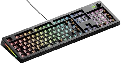 GLORIOUS Gaming GMMK 3 Barebones: tangentbordssats med vred, 100% mekaniskt tangentbord, modulärt packningssystem, utbytbara MX 5-stift, ljuddämpande skum, aluminiumplatta, ISO/EU - Svart