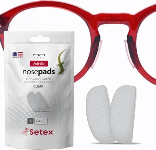 Setex Gecko Grip Glasses Nose Pads (5 Clear Pairs), 1 x 7 x 16 mm
