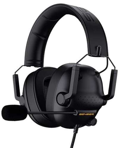 Senzer SG500 Gaming Headset with Noise Cancelling Microphone- Memory Foam Ear Pads-Portable Foldable Headphones for PC, PS4, PS5, Xbox One, Switch