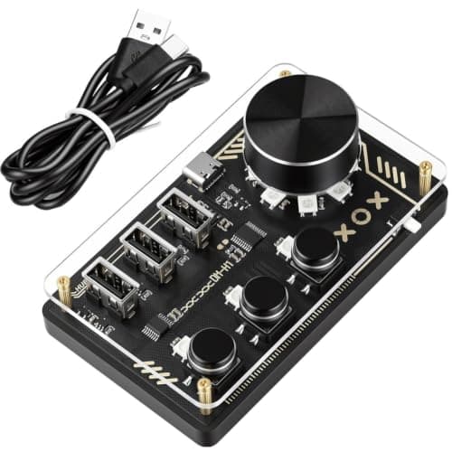 Wudhgslc USB HID Keyboard Hub Rotary Encoder and 11 RGB LEDs WebHID Ready