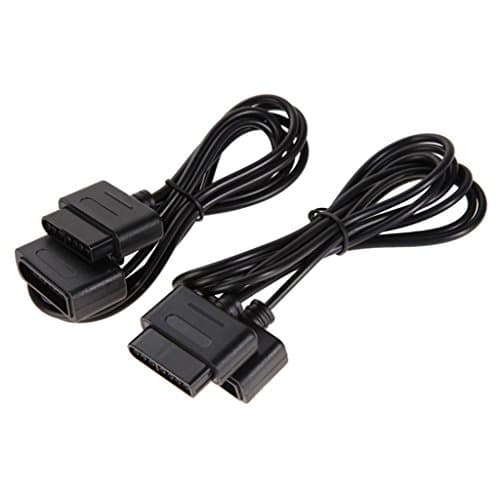 Tiuimk 2-Pack Game Controller Extension Cable for SNES SFC, 1.8m Length, Black Color, High Quality