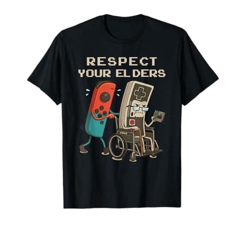 Respect Your Elders Retro Gaming Funny Gamer Controller 80s T-Shirt