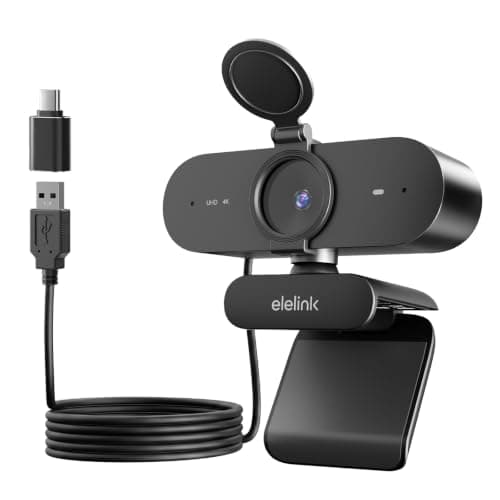 4K USB Webcam for PC,Auto Focus Streaming Web Cam,Dual Noise Reduction Mics