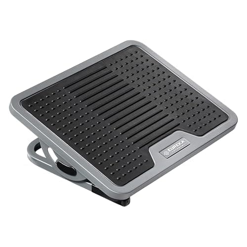 EUREKA ERGONOMIC Foot Rest Under Desk, Ergonomic Adjustable Footstool with Metal Frame, Massage Surface & 3 Height Positions, Non-Slip Foot Stool for Office & Home (Black & Gray)