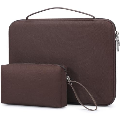 HYZUO 17-17.3 Inch Hard Shell Laptop Case Sleeve, Coffee Brown