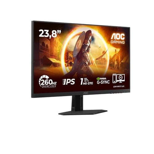 AOC 24G4ZRE 24 inch FHD Gaming Monitor 260Hz, Fast IPS Panel, 1ms GtG, HDR10, G-Sync Compatible, (1920x1080 HDMI 2x 2.0 DP 1x 1.4) Black