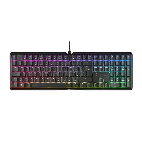 CHERRY XTRFY MX 3.1, Mechanical Gaming Keyboard, UK Layout (QWERTY), RGB Lighting, Aluminium Housing, USB-A Port, MX2A RED Switches, Black