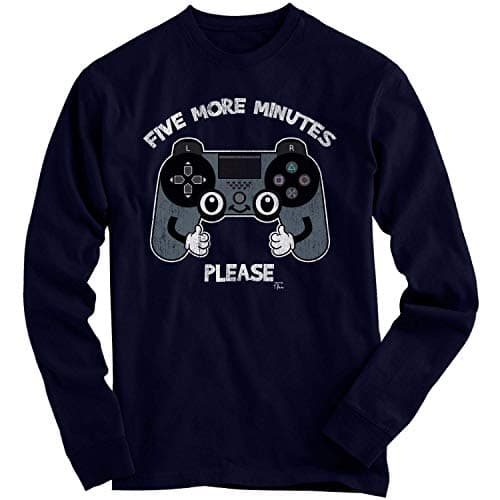 1Tee Boys Five More Minutes Please Gaming Sweatshirt Jumper Navy Blue 12-14 Years
