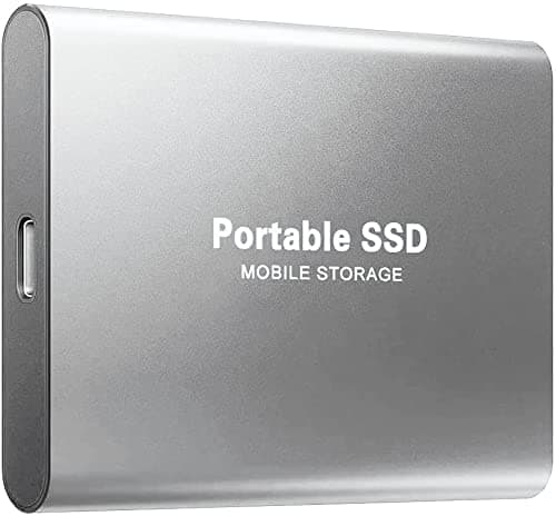 4TB Portable SSD External Hard Disk External Solid State Drive 4TB USB 3.1 Type-C External SSD Hard Drive Reliable for Students,Gaming,Professionals,3 Years Rescure (4TB, Silver)