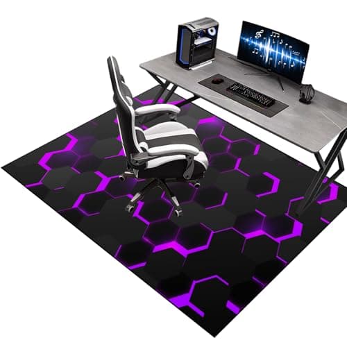 90 x 120 cm Office Gaming Chair Mat for Carpet, Office Chair Carpet Protector, Gaming Floor Protector, Desk Chair Mat, Black Rug