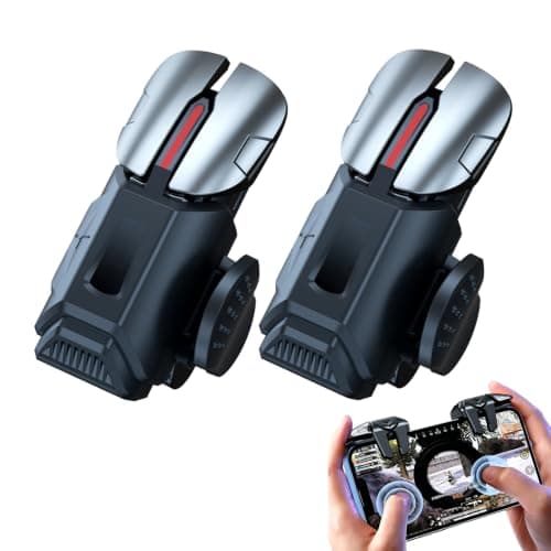 1 Pair 6 Finger Game Controller Portable Phone Triggers Mechanical Feel Highly Sensitive Contact Plugs im Shooting Triggers Joystick Button for PUBG Mobile