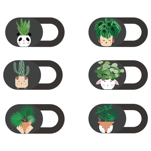 Wellrun 6PCS Laptop Camera Privacy Cover,Cute Webcam Shutter,Ultra Thin Privacy Protector,Camera Blocker Sticker for PC,Tablet,Smartphone(Plants)
