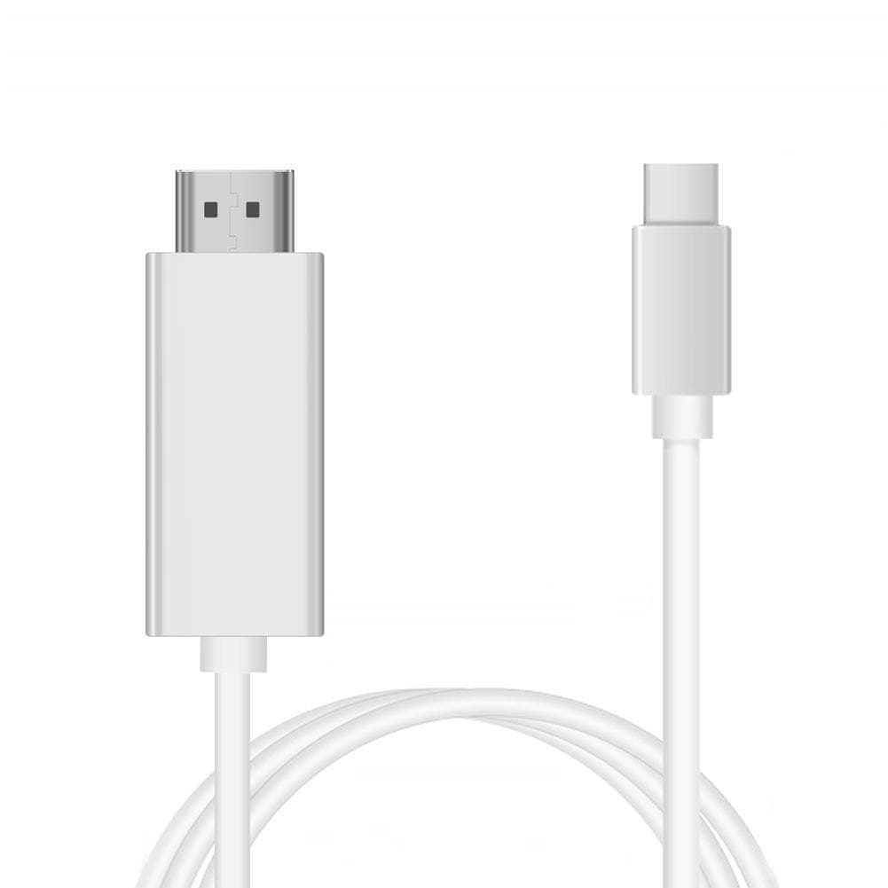 INF USB-C to HDMI Adapter Cable, 4K UHD, 1080p Full HD, HDMI Cable for Laptop with USB-C, 2 Meters, White (white, one size)