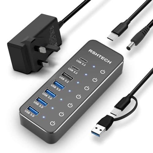 RSHTECH Powered USB Hub, 7-Port Powered USB C 3.2 Hub (RSH-ST07C)
