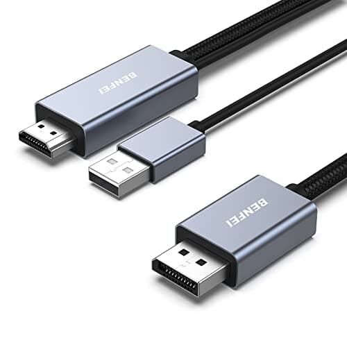 BENFEI HDMI to DisplayPort Cable, 1.8M HDMI Source to DisplayPort Monitor Compatible with PC Graphics Card Laptop PS5 Xbox One(360) Supporting 4K@60Hz 2K@144Hz 1080P@165Hz