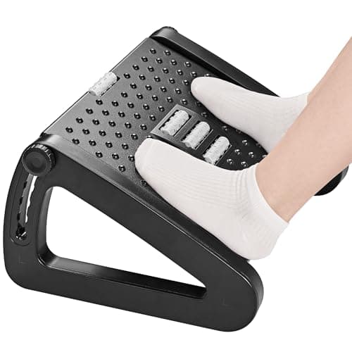 HEETA Foot Rest Under Desk, Adjustable Height Ergonomic Stool with Massager Function for Office and Home