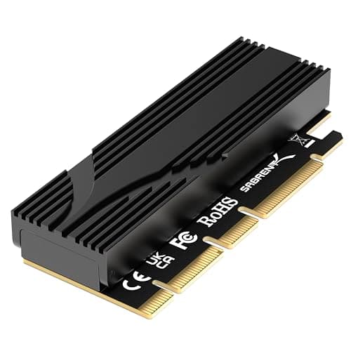 SABRENT M.2 NVMe to PCIe x16 Adapter for Gen5 SSDs PCIe 5.0, Tool-Free Add-on Card with Aluminium Heatsink (EC-TFPE)