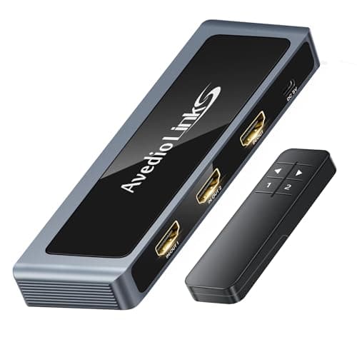 8K HDMI 2.1 Switch with Remote, 2-in-1-Out Bi-Directional Ultra HD 4K@120Hz HDMI Switcher, Supports 8K@60Hz, High-Speed 48Gbps, Compatible with PS5, Xbox Series X/S, Fire Stick and More (Black)