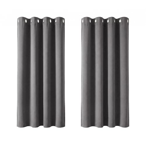 Deconovo Grey Blackout Curtains 46"x 54" Thermal Bedroom Curtains 2 Panels