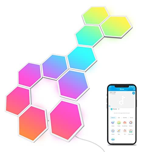 Govee Glide Hexa Panels, Smart Hexagon LED Wall Lights Wi-Fi RGBIC