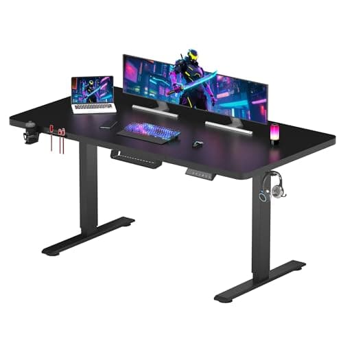 SANODESK Height Adjustable Electric Standing Desk 140 x 60 cm, Black