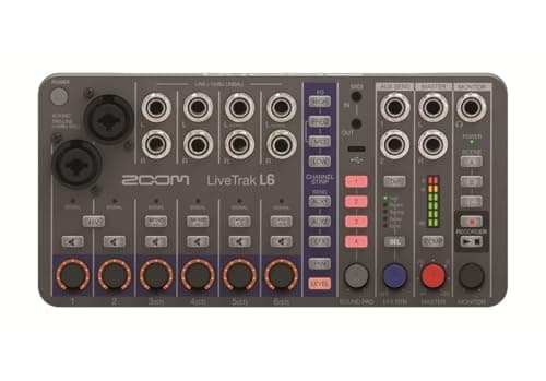 ZOOM LiveTrak L6 portable 10-track digital mixer, multitrack recorder and audio interface for bands, live recording & studio music production, 32-bit, XLR-TRS, effects, UK-Version