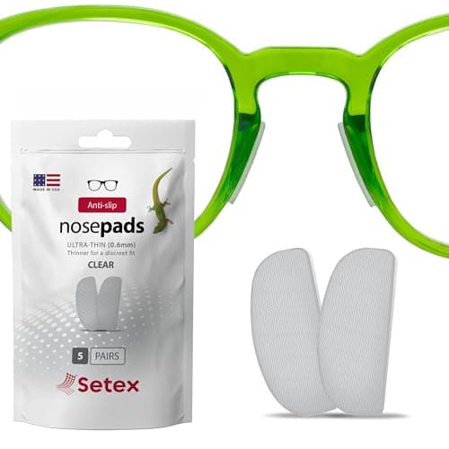 Setex Gecko Grip Glasses Nose Pads (5 Clear Pairs), 0.6 x 7 x 16 mm