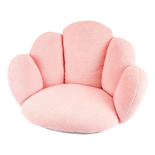 evergoods Flower Shape Floor Chair Cushion, Petal Design Lazy Sofa Seat with Ergonomic Back Support Thick Memory Foam Lounge Chair for Living Room Bedroom Gaming Reading Meditation Soft (Pink)