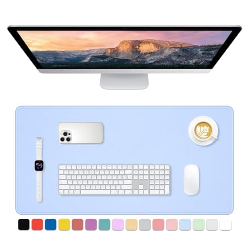 Dapesuom Large Gaming Mouse Pad, Extended Mouse Mat with Stitched Edges, Full Size Keyboard Pad with Non-Slip Base, Big XXL Computer Desk Mats for Gamer, Laptop, Office, 80 x 40 cm, Sky Blue